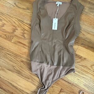 Heartloom Taupe V-Neck Bodysuit
